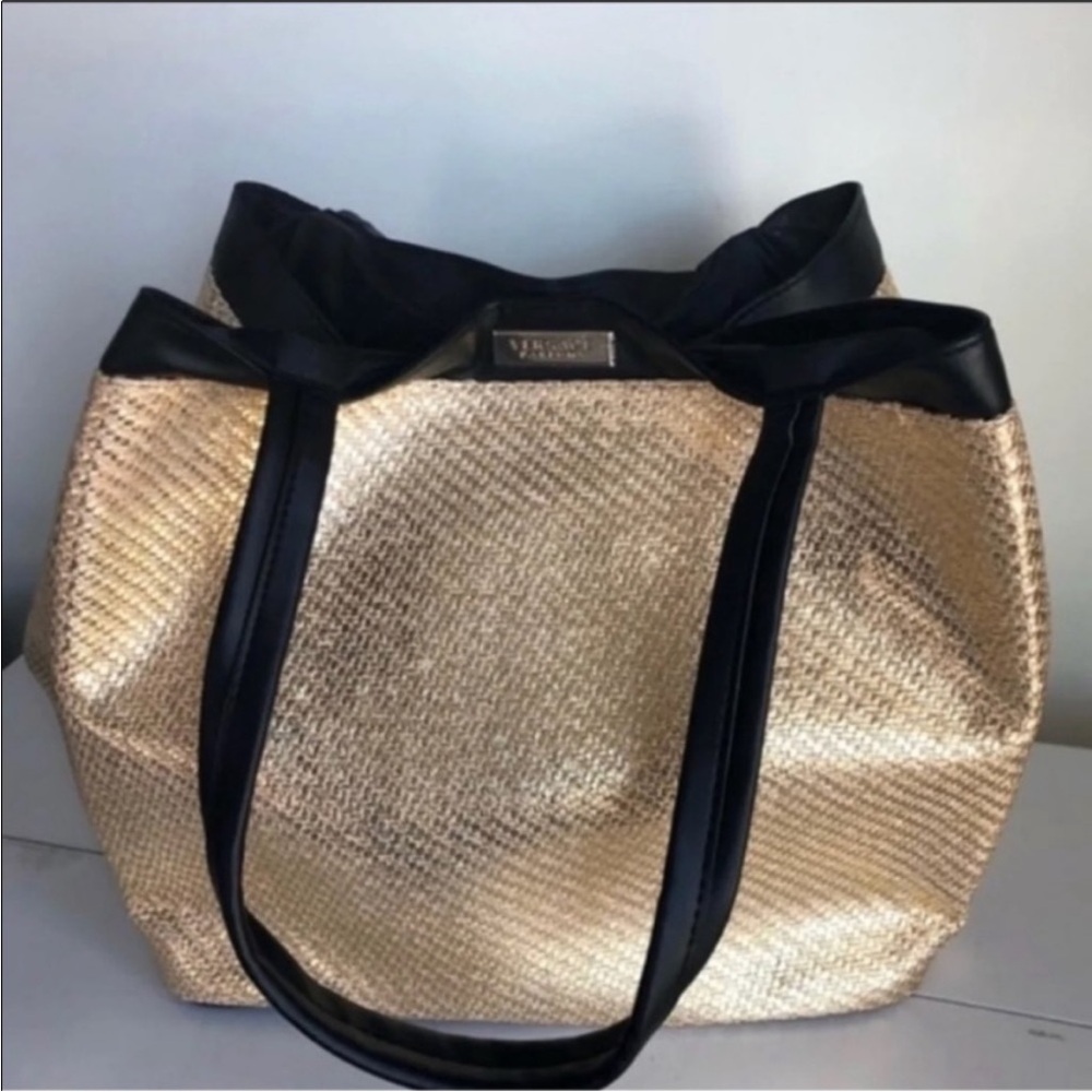 Versace Tote Bag Purse Weekender Gold Metallic NEW